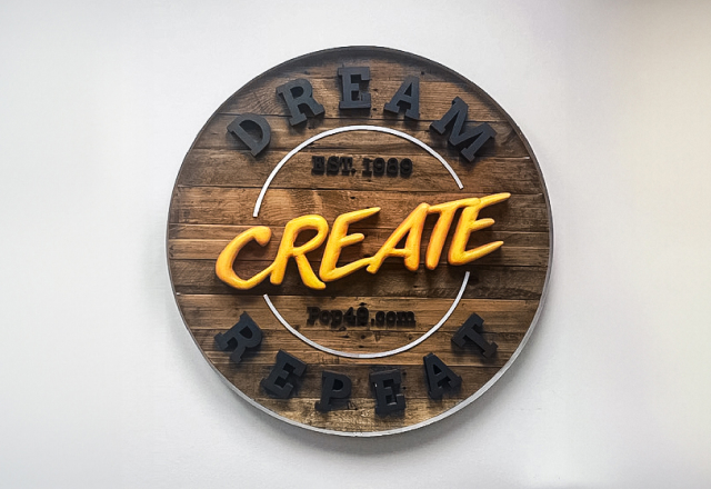wooden wall sign