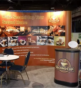 Second cup tradeshow booth Pop49