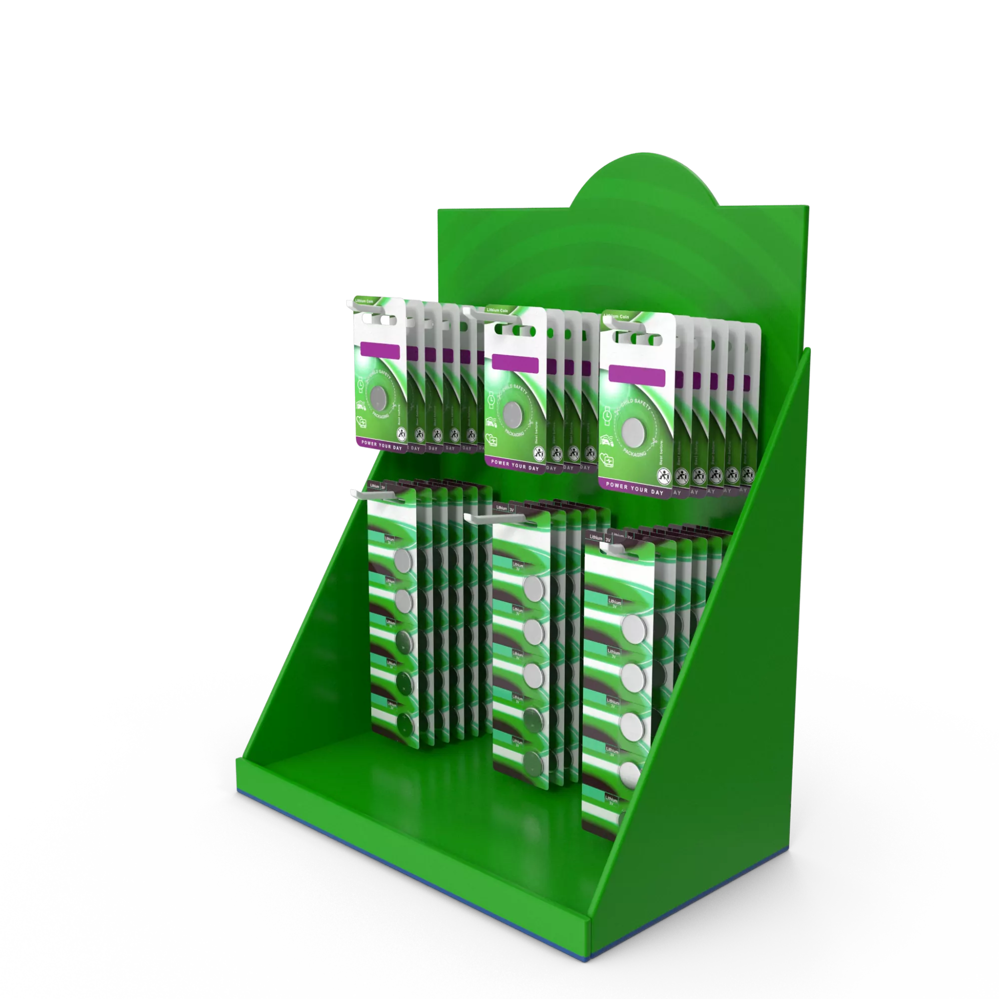 Green Counter Top Display with Goods.H03.2k