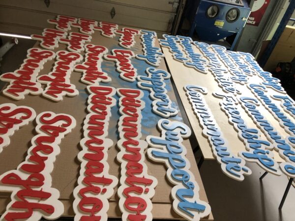 3D Colorful brand logo signs