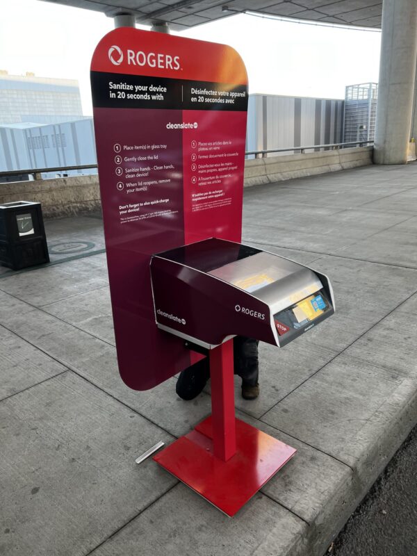 Airport sanitizer display
