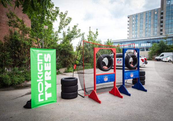 NFL Style ball toss game